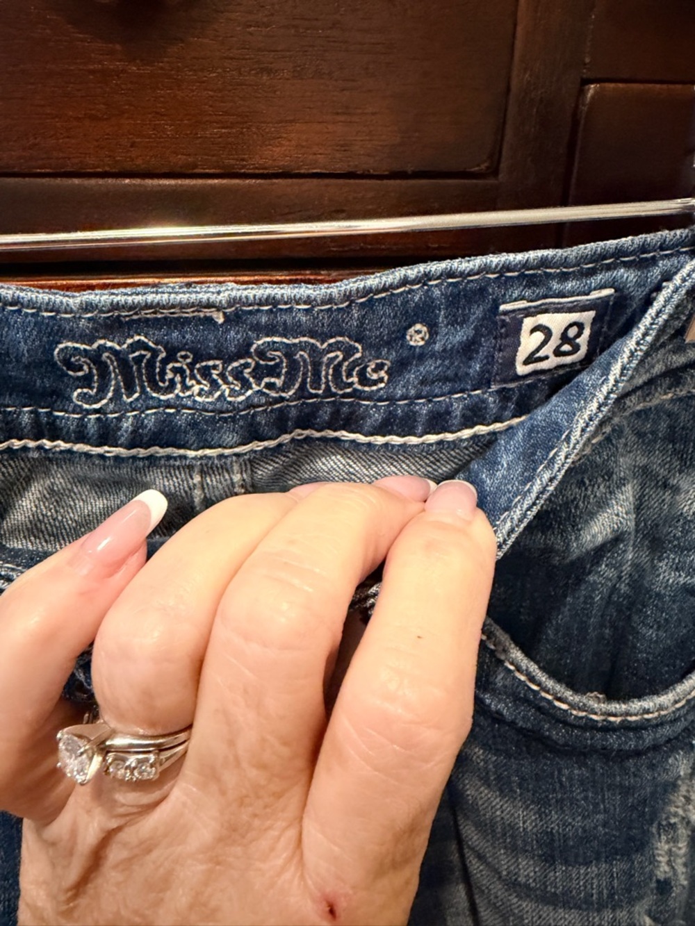Miss Me Distressed Light Blue Boot Cut Jeans - Picture 6 of 6